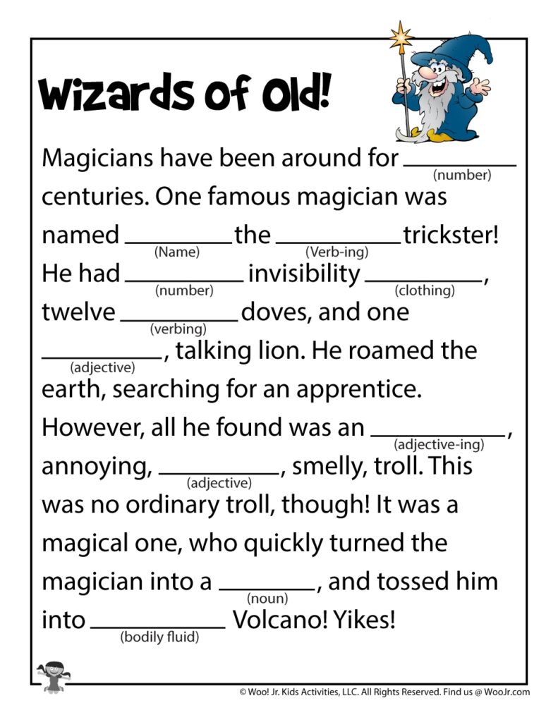 Free Mad Libs Printables For Kids