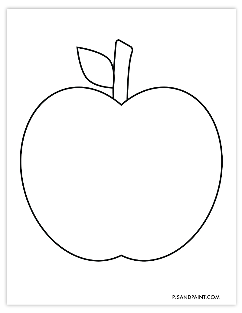 Free Printable Apple Template Large And Small Sizes Pjs And Paint