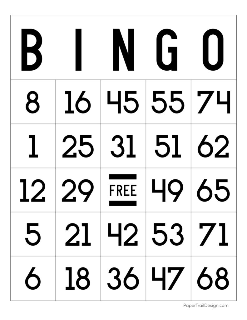 Printable Bingo Template