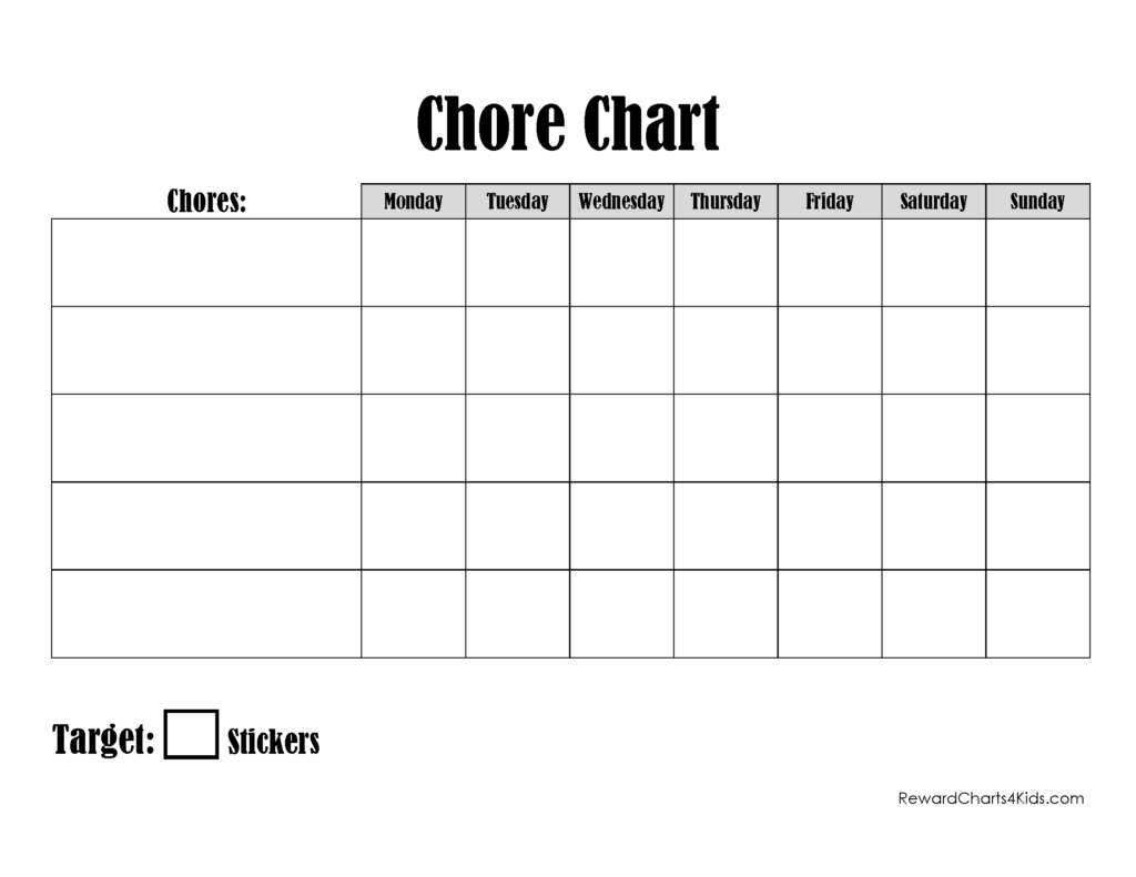 Free Printable Chore Chart For Kids Customize Online Print At Home