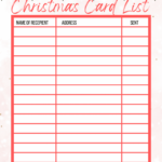 FREE Printable Christmas Card List My Printable Home