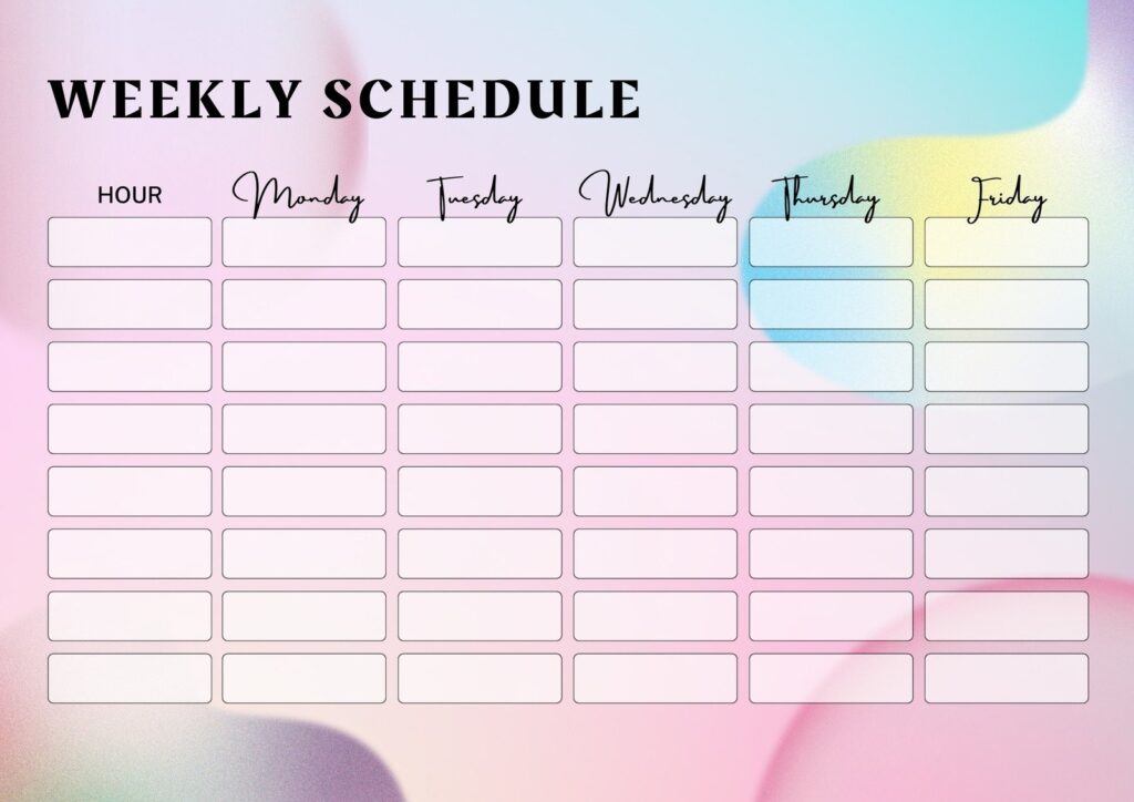 Free Printable Class Schedule Templates To Customize Canva - Fillable