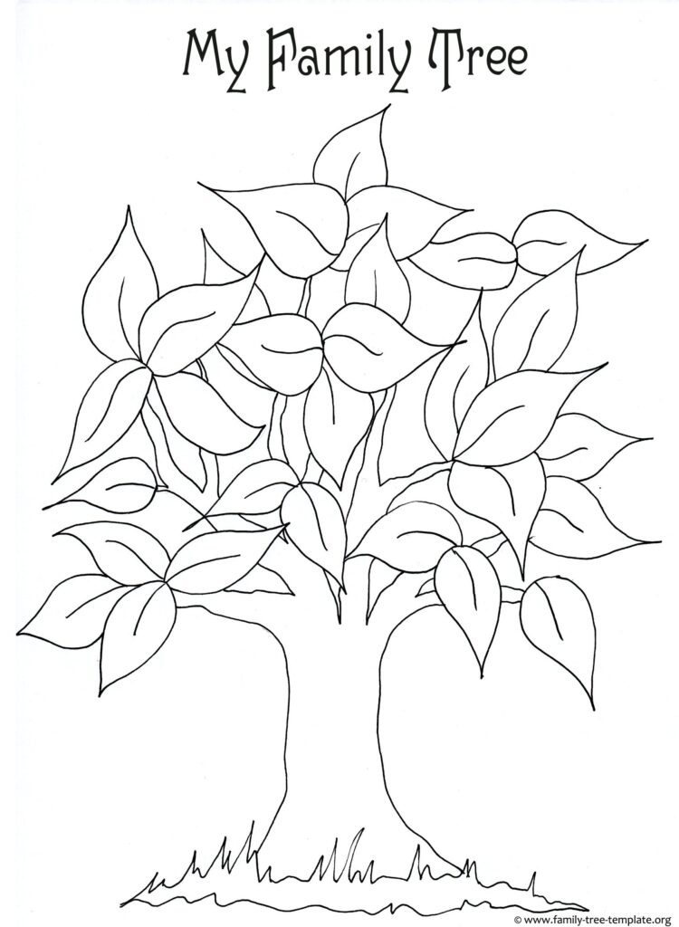 Free Printable Coloring Page For Kids With Leaves And Tree Trunk To Color Family Tree Craft Family Tree Poster Family Tree For Kids