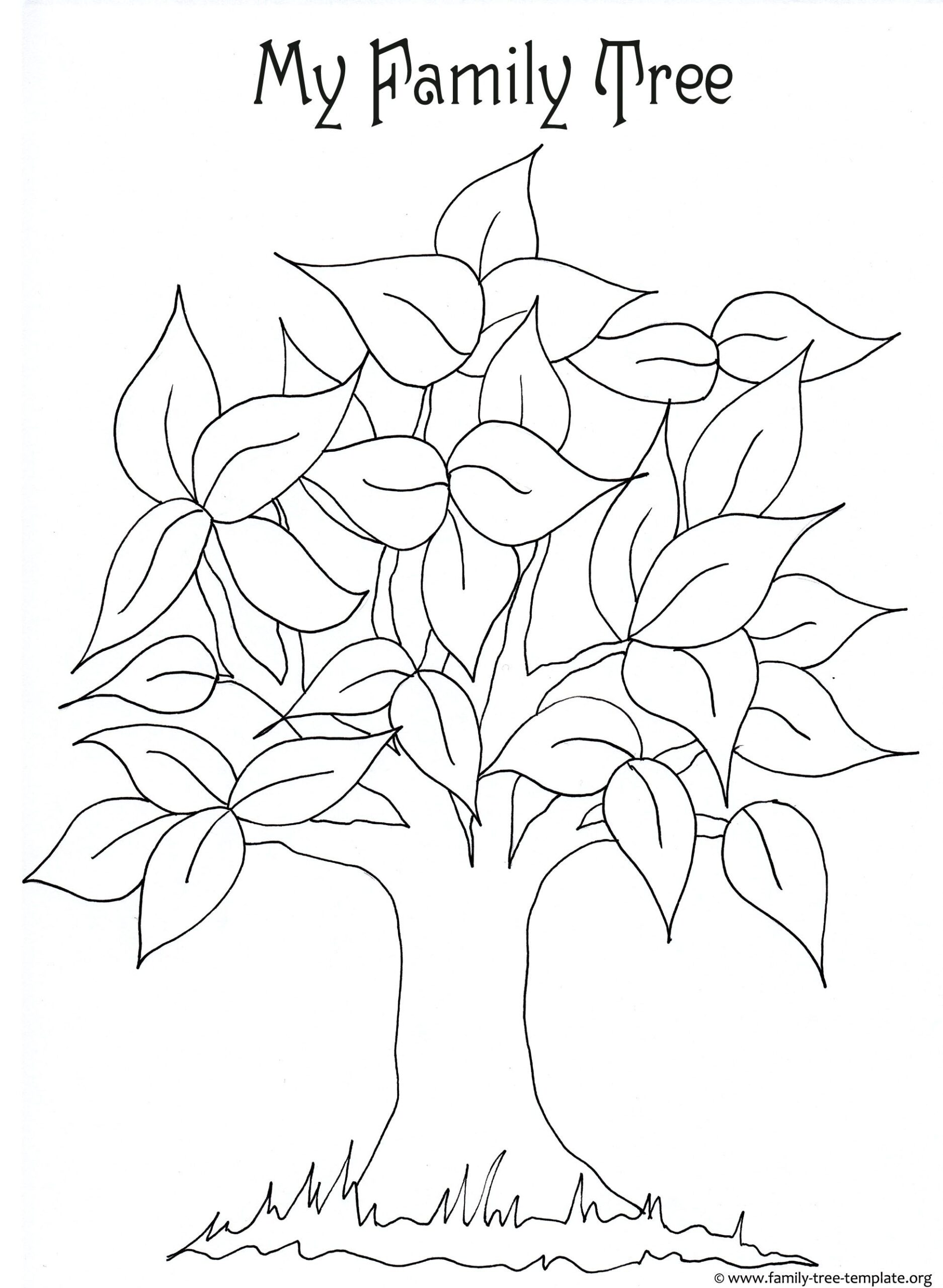 Free Printable Coloring Page For Kids With Leaves And Tree Trunk To Color Family Tree Craft Family Tree Poster Family Tree For Kids