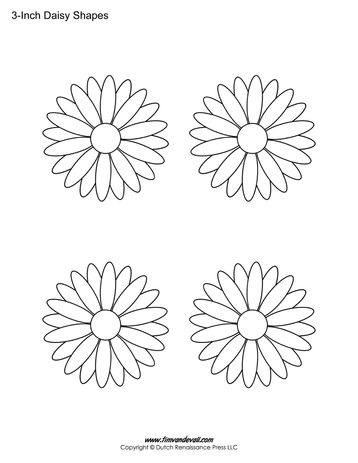 Free Printable Daisy Templates Daisy Shape Flower PDFs