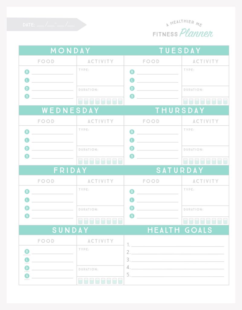 Free Printable Fitness Planner