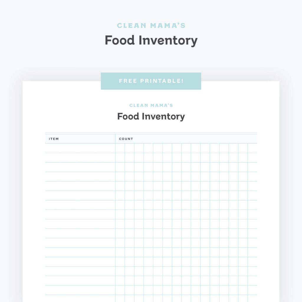 Free Printable Food Inventory Checklist Clean Mama