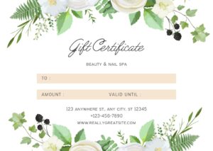 Free Printable Spa Gift Certificate Template - Fillable Form 2024