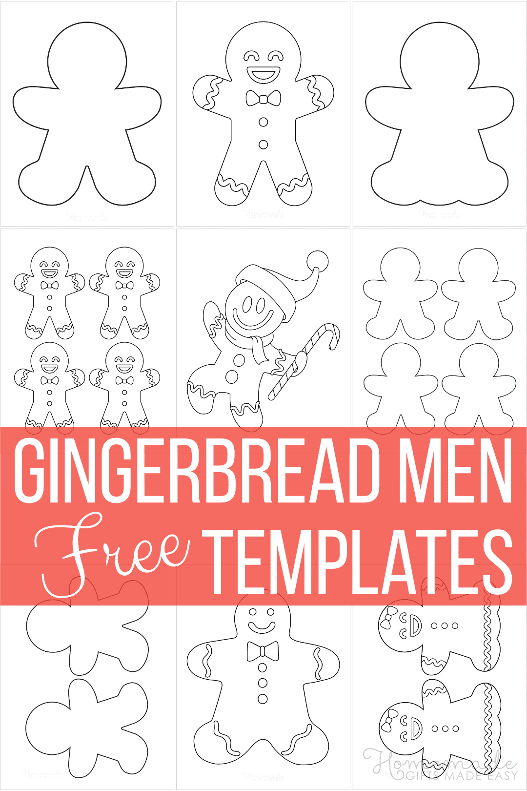Free Printable Gingerbread Man Templates Coloring Pages