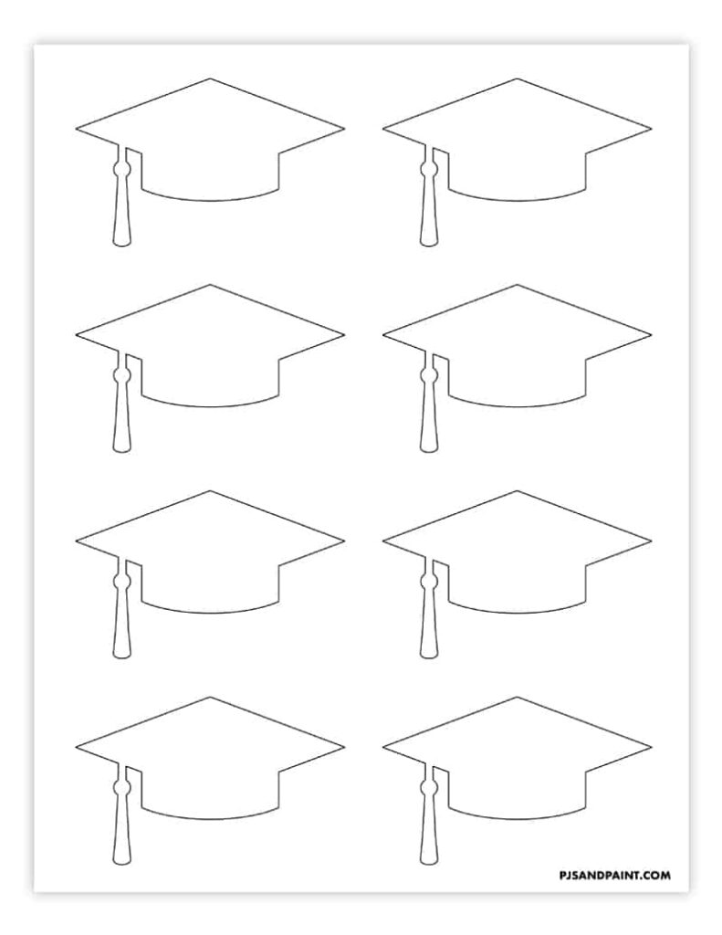 Free Printable Graduation Cap Template 2 Sizes Pjs And Paint