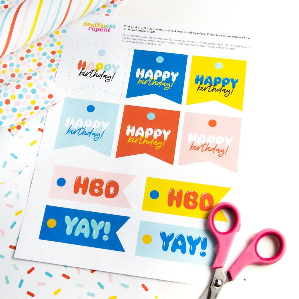 Free Printable Birthday Tags Templates