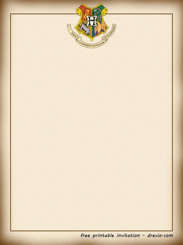 FREE Printable Harry Potter Hogwarts Invitation Template Harry Potter Invitations Harry Potter Letter Harry Potter Birthday Invitations