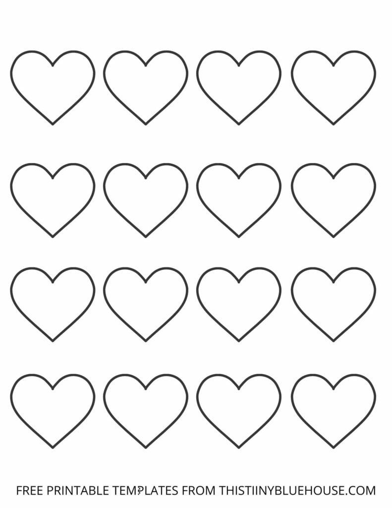 Free Printable Heart Template 6 Sizes Of Heart Outlines Small Medium Large Printable Heart Template Heart Template Heart Shapes Template