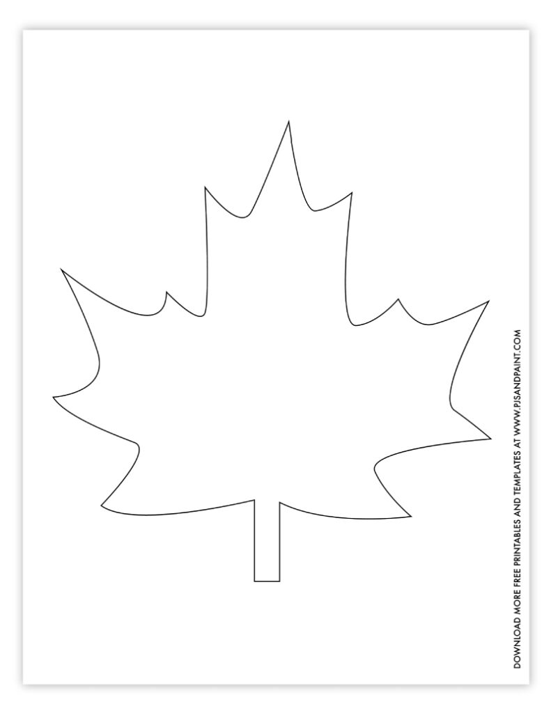 Free Printable Leaf Template 3 Versions 2 Sizes Each Pjs And Paint