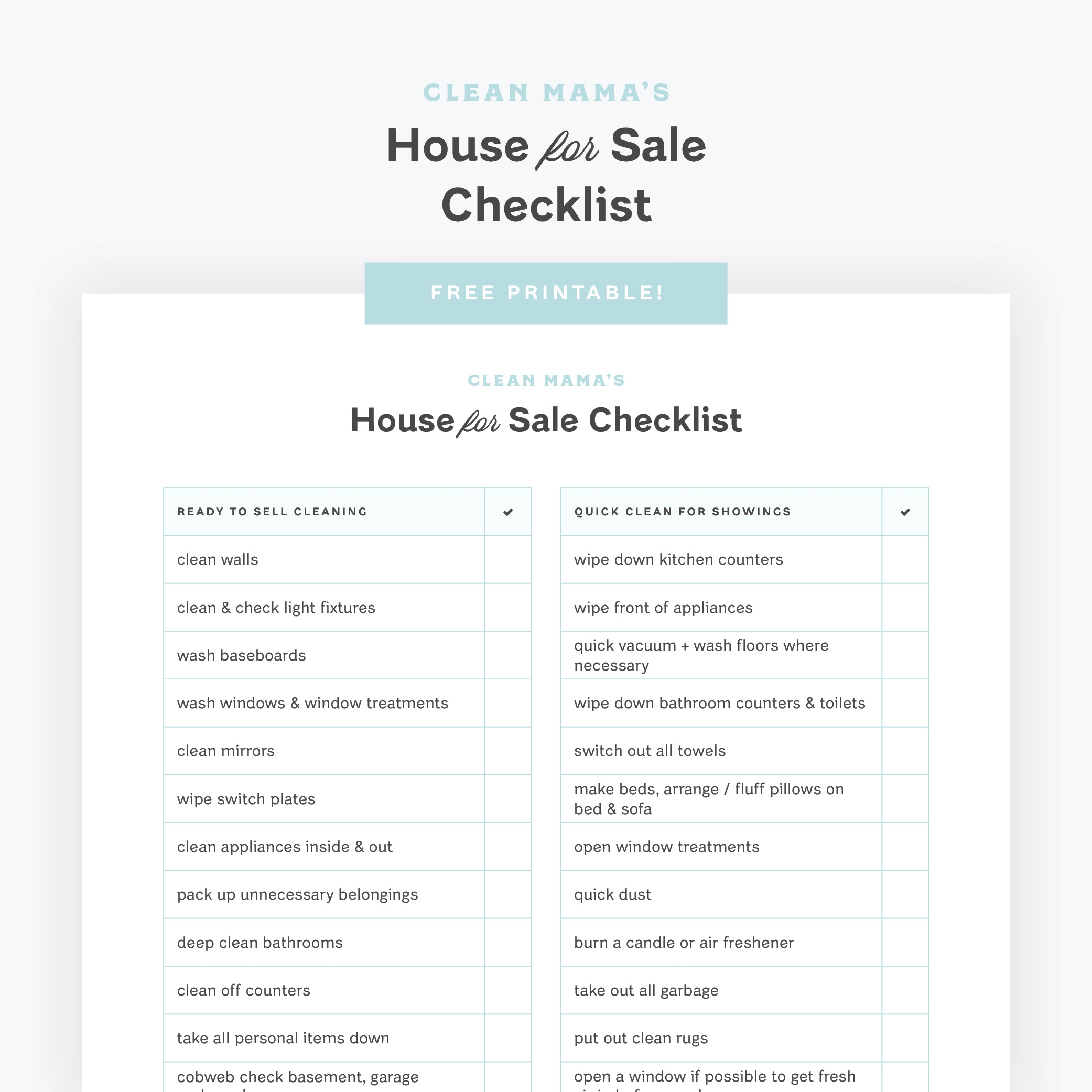 Free Printable Moving Checklist Clean Mama