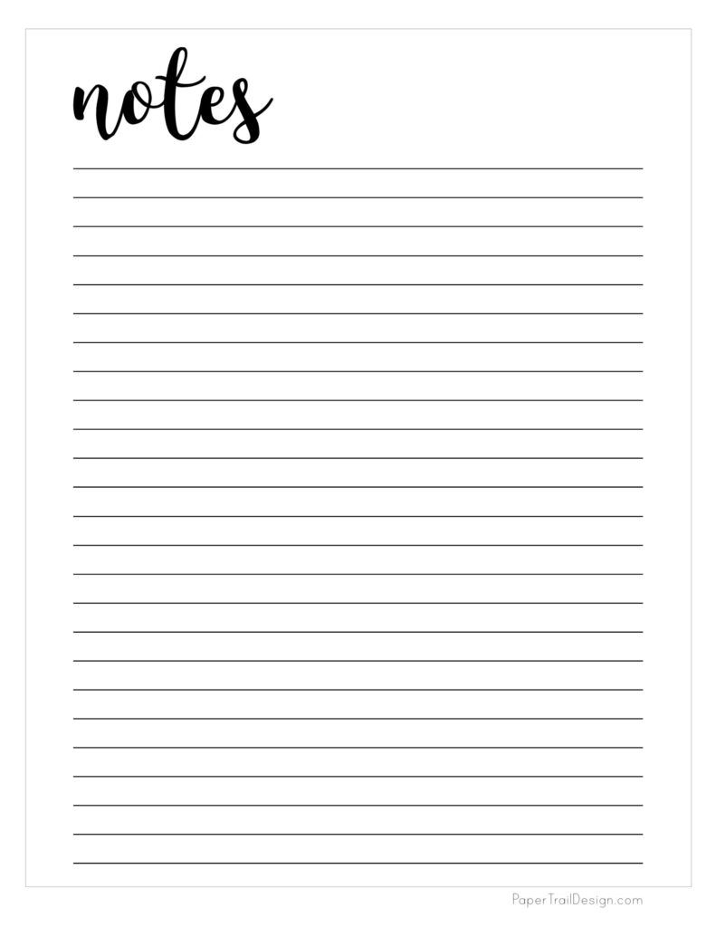 Note Taking Template Printable