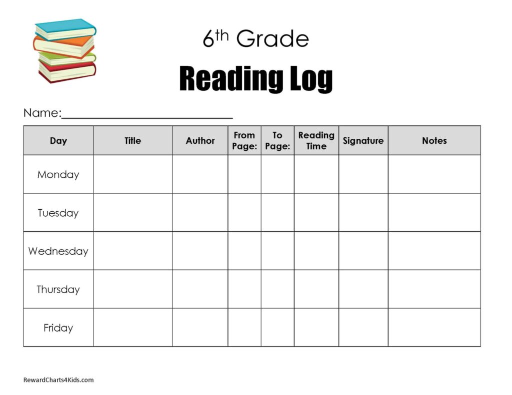 Printable Reading Chart Template