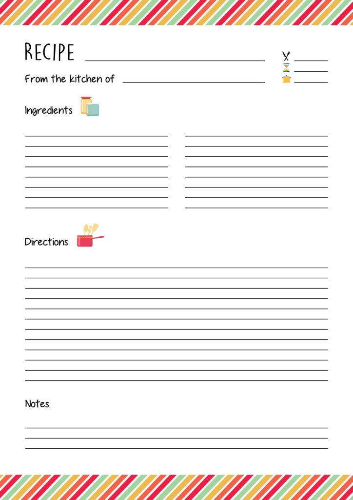 Free Printable Recipe Template DIY Recipe Book A4 Recipe Book Templates Recipe Book Diy Recipe Cards Template