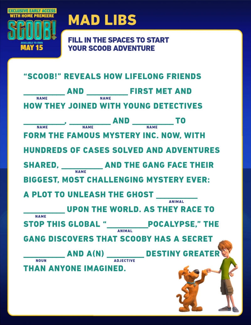 Free Printable Scooby Doo Mad Libs Mama Likes This