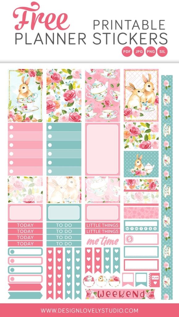 Free Printable Spring Planner Stickers Design Lovely Studio