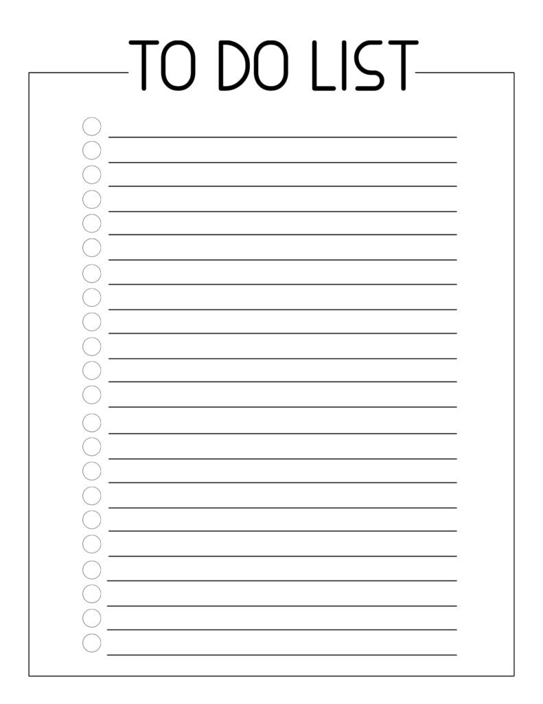 List Template Printable