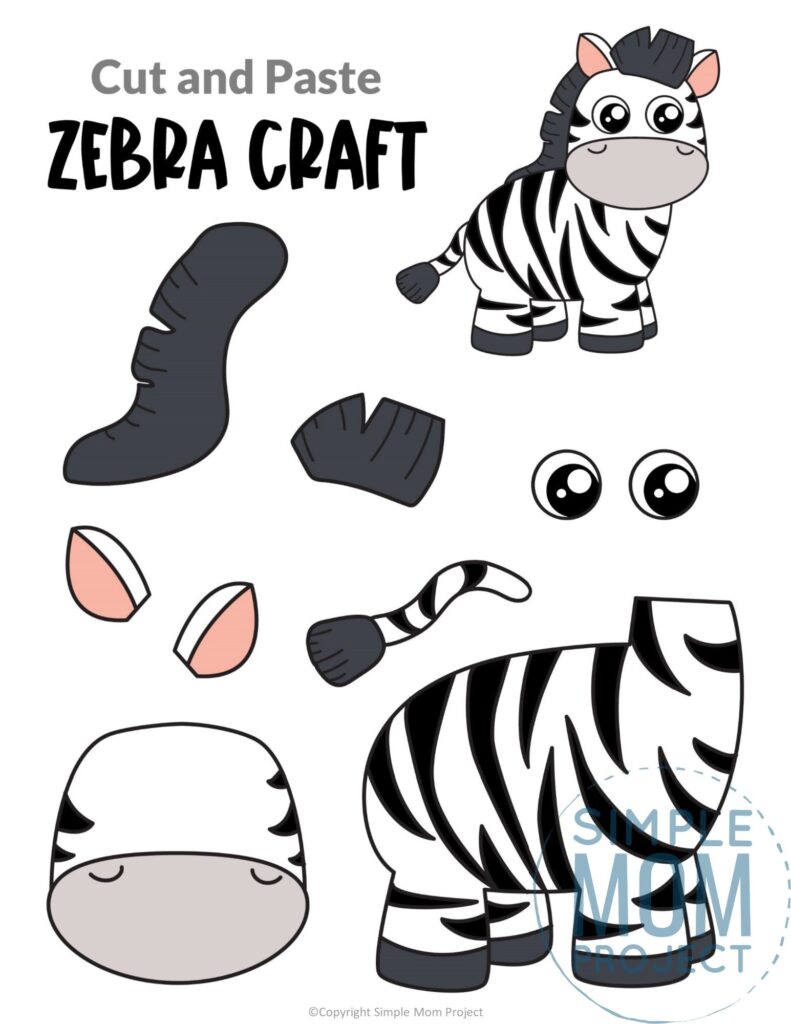 Free Printable Zebra Craft Template Simple Mom Project