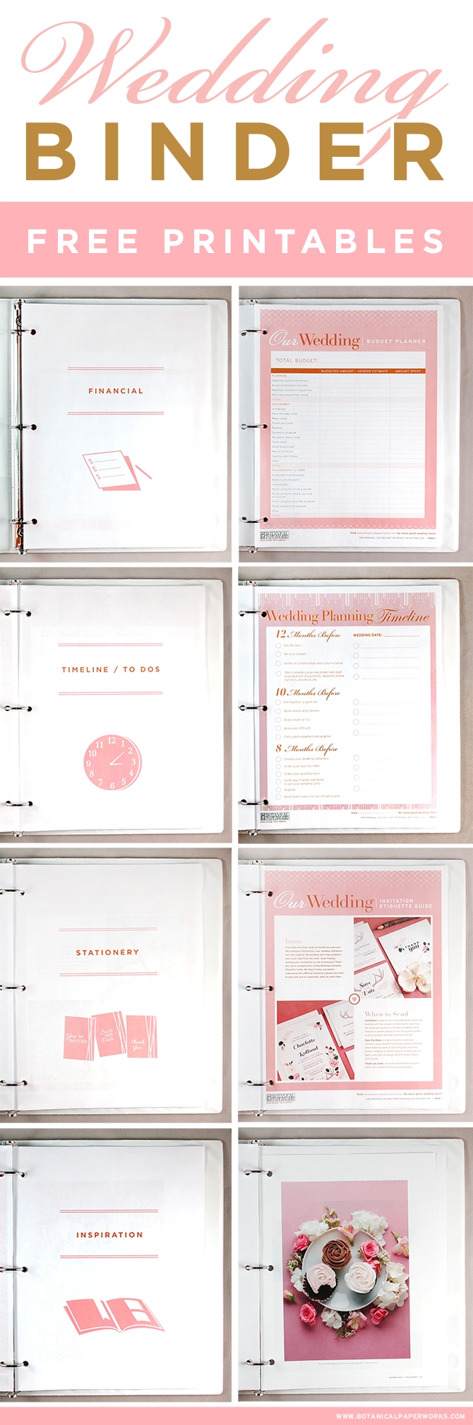 Free Printables Wedding Planning Binder Botanical PaperWorks