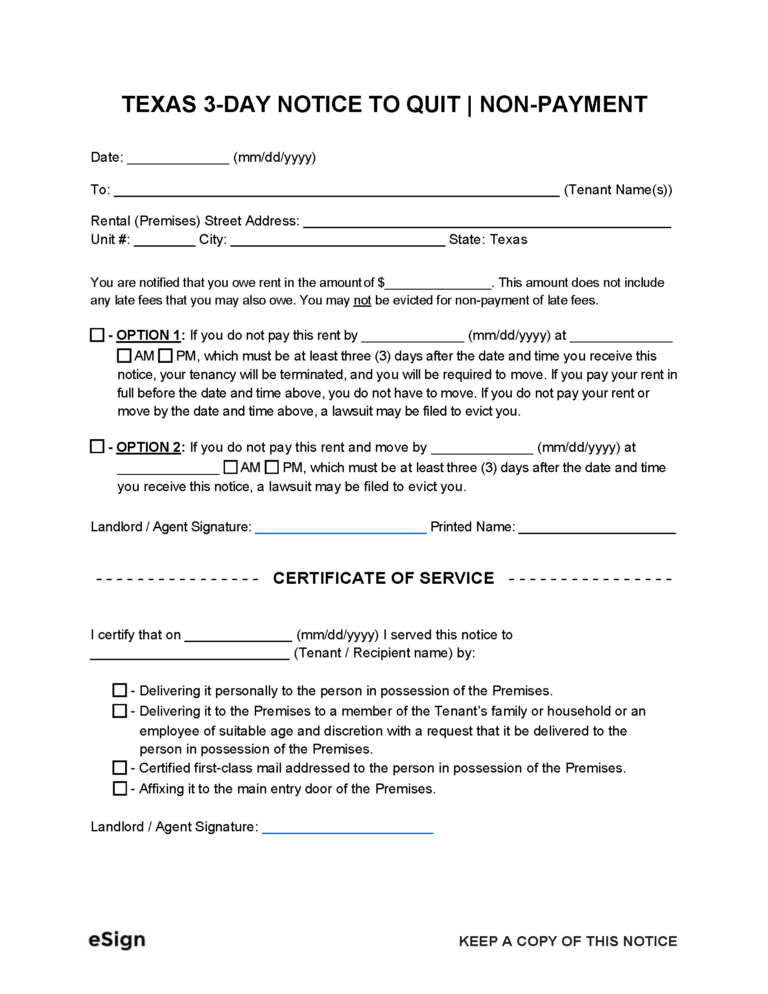 Free Texas Eviction Notice Templates Laws Pdf Word Fillable Form