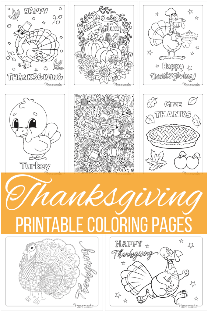 Free Thanksgiving Coloring Pages For Kids Adults
