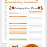 FREE Thanksgiving Menu Template Schedule Tags Lil Luna