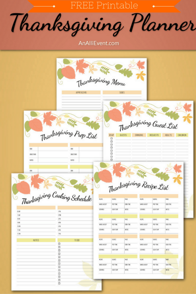FREE Thanksgiving Planner Printable An Alli Event