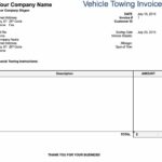 Free Towing Service Invoice Template PDF WORD EXCEL