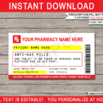 Funny Old Age Prescription Labels Template Printable Gag Birthday Gift