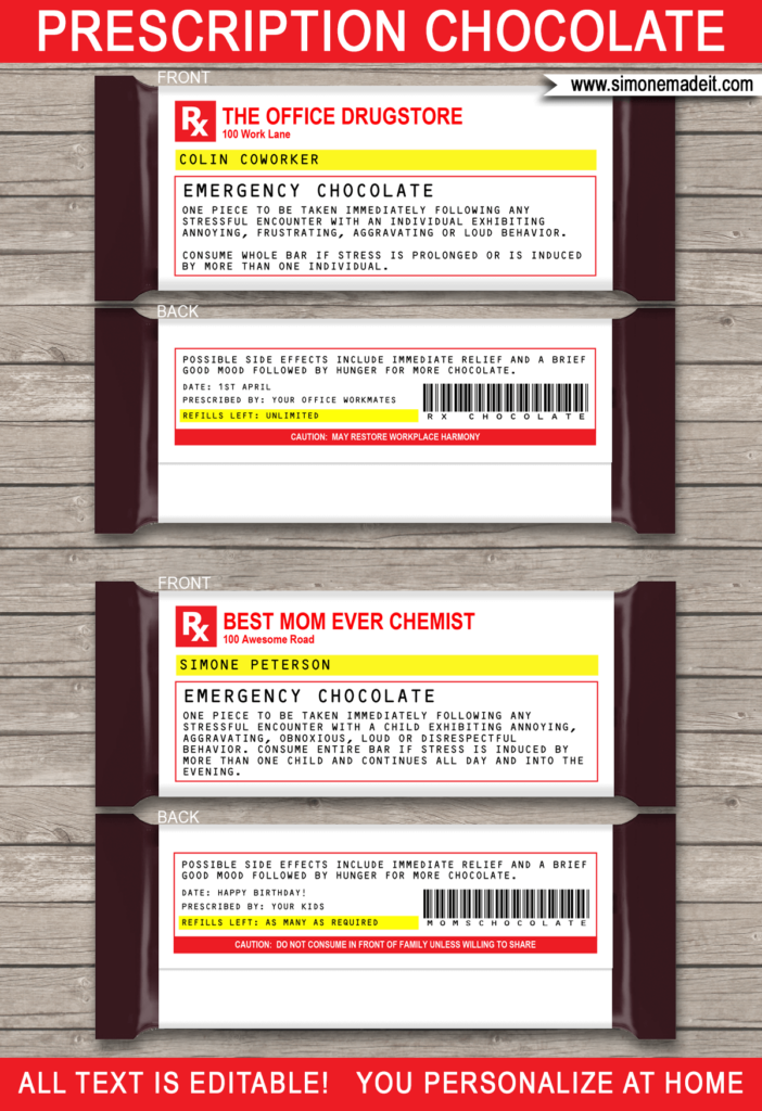 Template Free Printable Blank Prescription Label