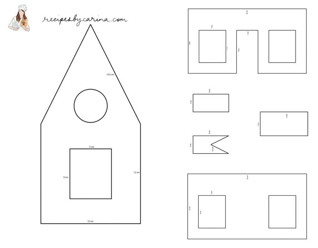 Printable Gingerbread House Template Large