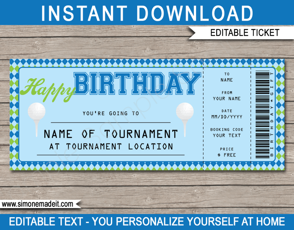 Free Printable Golf Gift Certificate Template