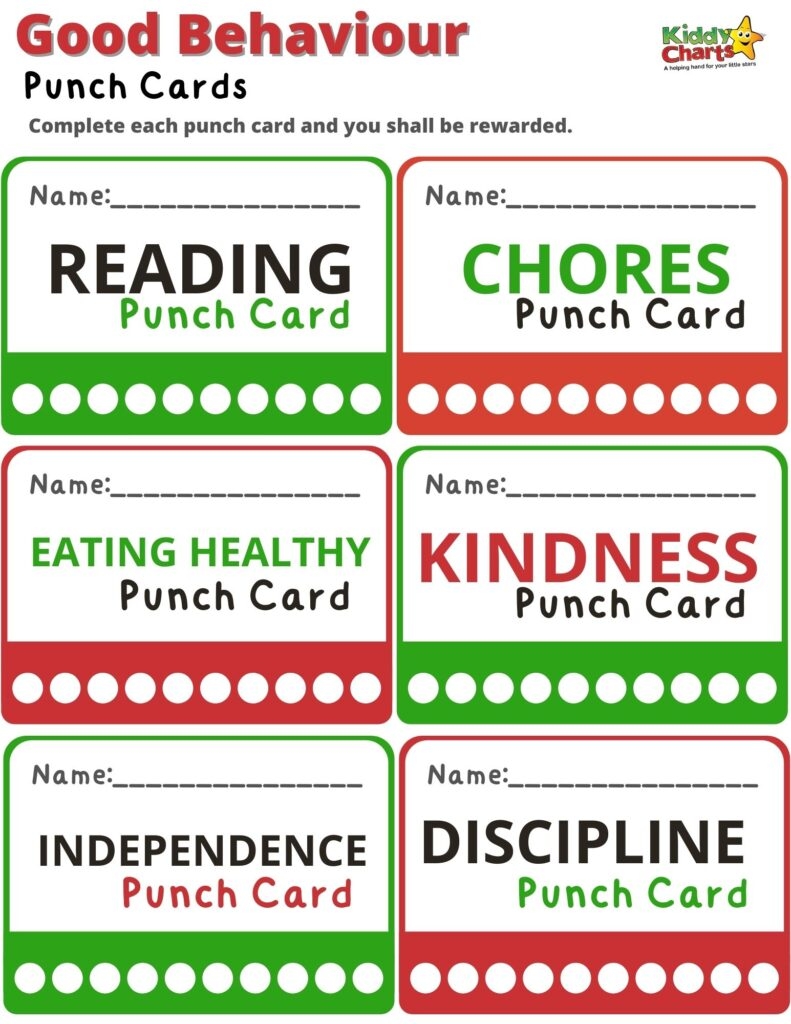 Editable Free Printable Punch Card Template