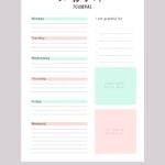 Gratitude Journal Printable Template Royalty Free Vector