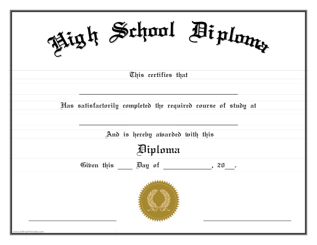 Printable Diploma Template