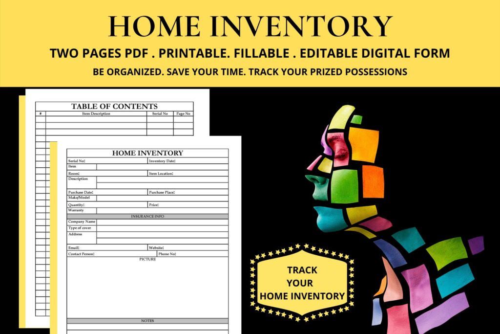 Printable Home Contents Inventory List Template