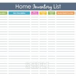 Home Inventory Organizing Printable Fillable Household Etsy