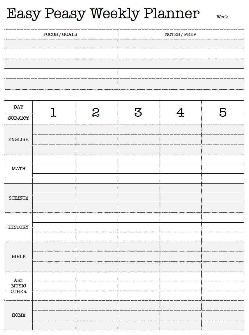 Homeschool Lesson Planner Homeschool Lesson Plans Template Homeschool Lesson Plans