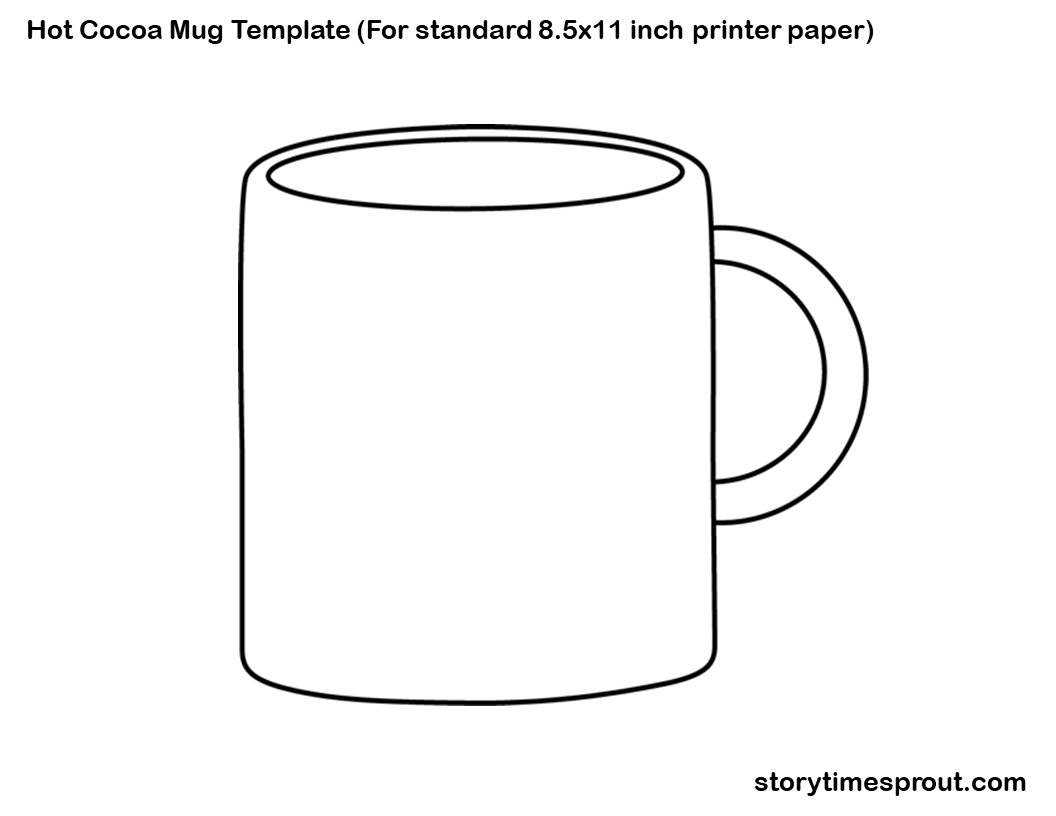 Hot Cocoa Mug Template Printable Hot Chocolate Art Mug Template Winter Crafts For Kids