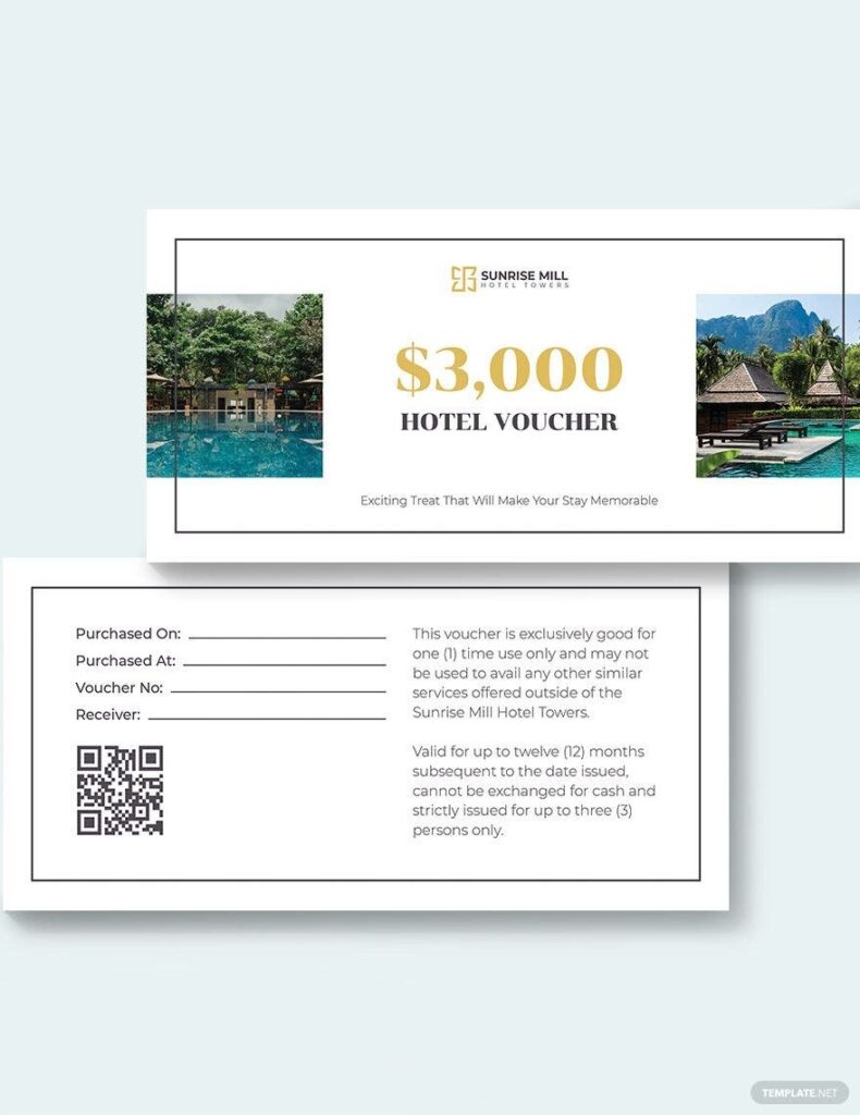 Hotel Voucher Templates Design Free Download Template