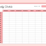 Hourly Weekly Schedule Landscape Weekly Planner Printable Etsy de