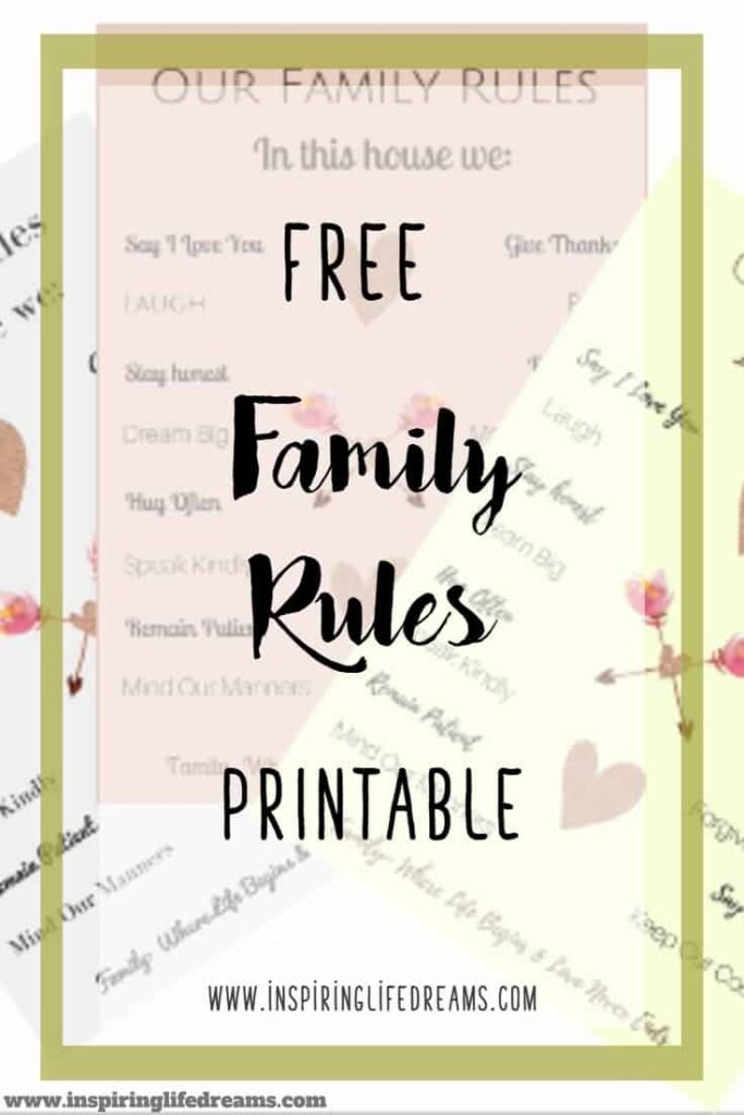 Printable Family House Rules Template