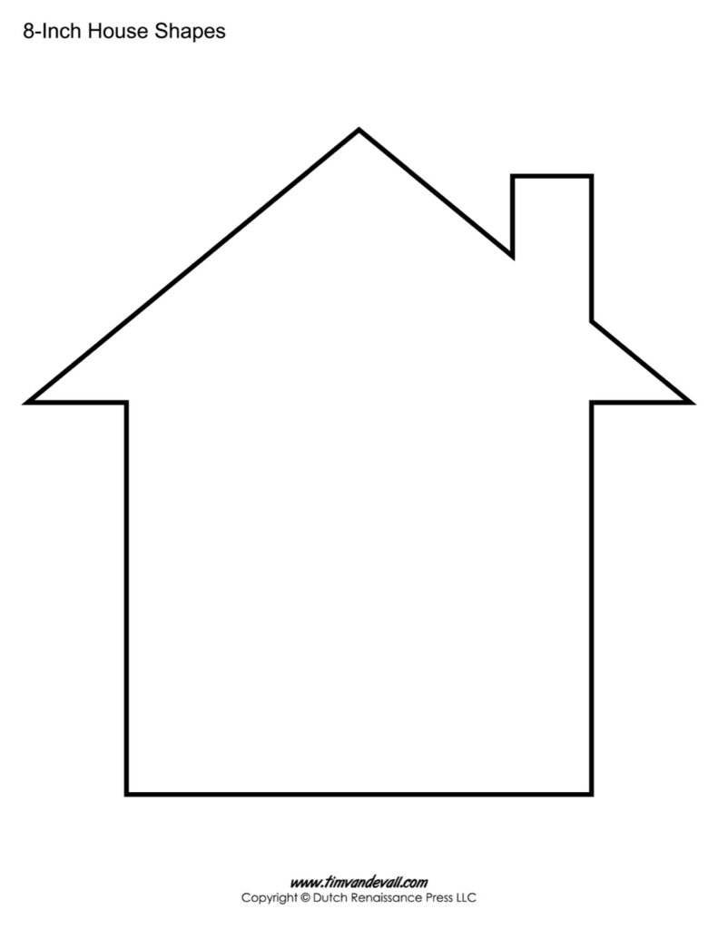 House Templates Free Blank House Shape PDFs