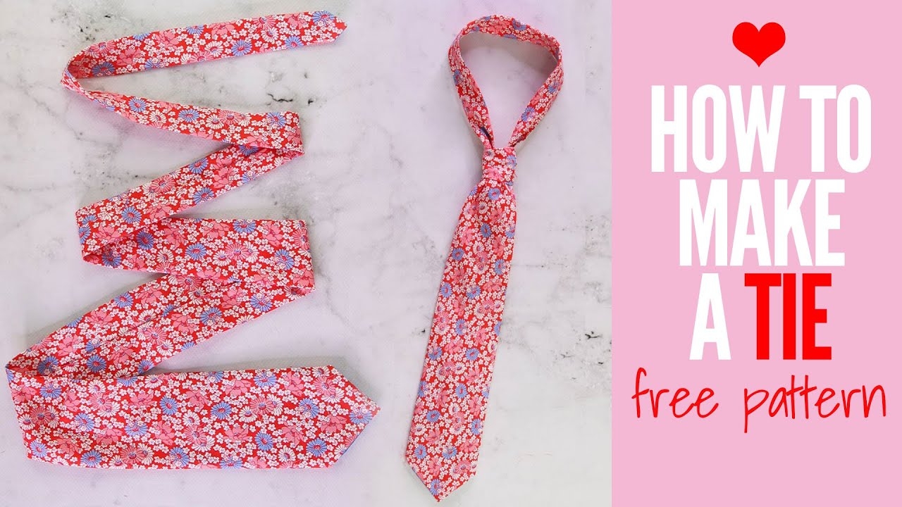 How To Make A Tie DIY Necktie With Free Sewing Pattern Printable Template YouTube