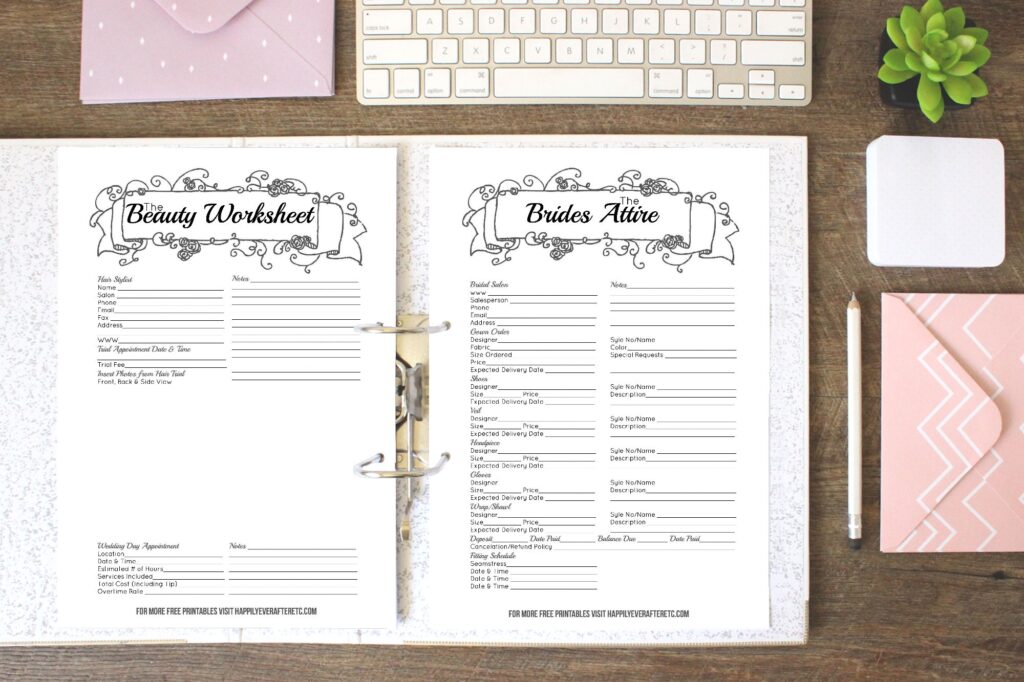 Diy Wedding Planner Binder Printables