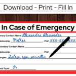 In Case Of Emergency Card Printable ICE Card Printable Etsy de